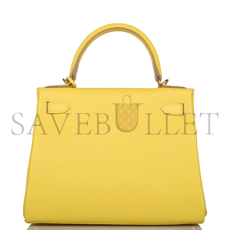 HERMES KELLY 28 LIME EVERCOLOR GOLD HARDWARE (28*22*10cm)